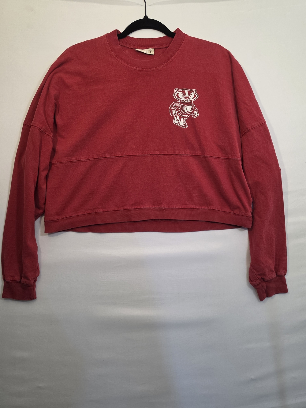 Wisconsin Badgers Spirit Cropped Sweatshirt Women’s M Bucky Varsity Red